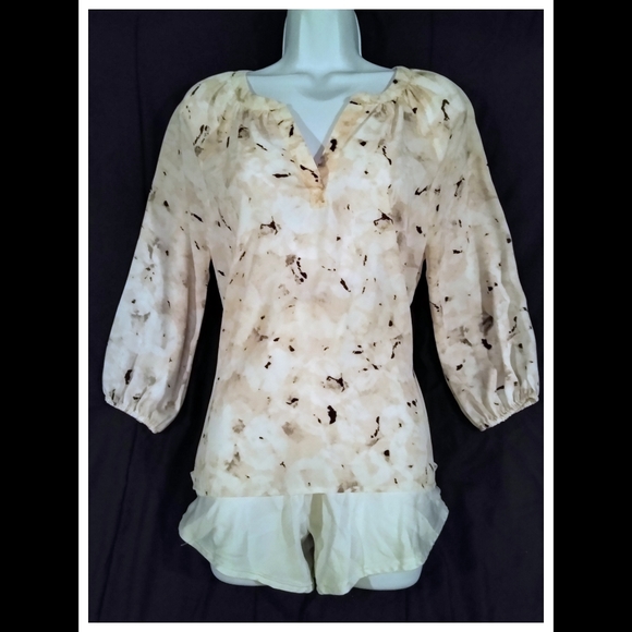 Cynthia Rowley Tops - CYNTHIA ROWLEY semi-sheer 3/4 Sleeve blouse